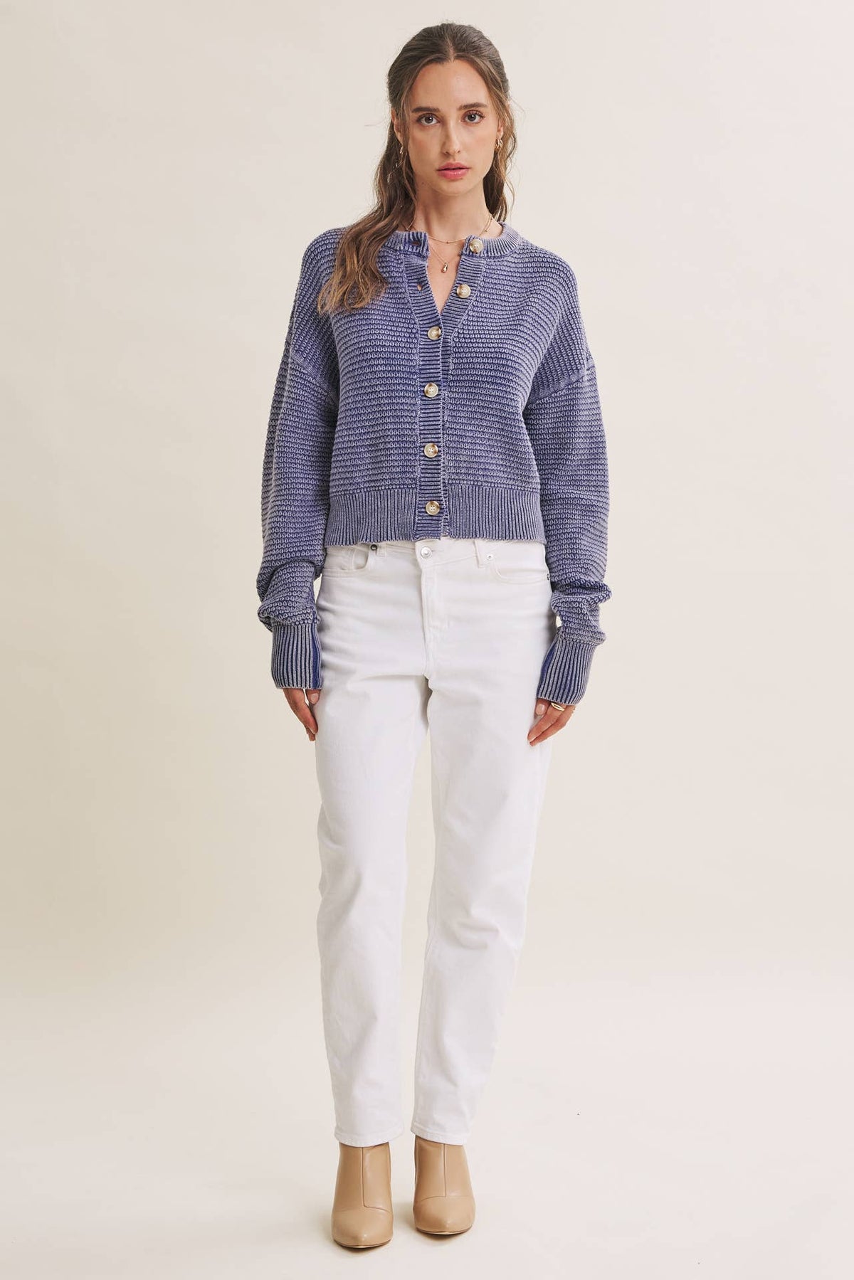 Mineral Waffle Cardigan