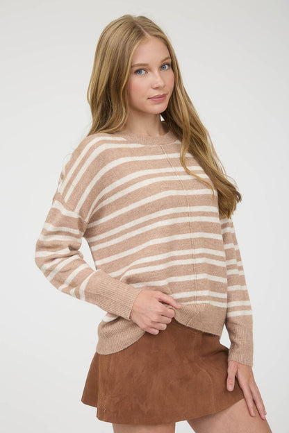 Stripe Front Seam Sweater