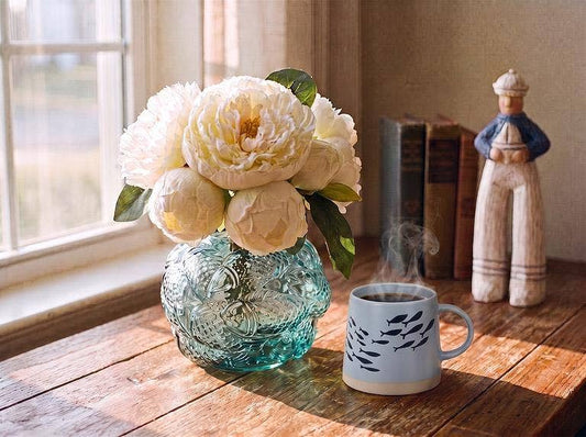 Wide Base Mug with Fish