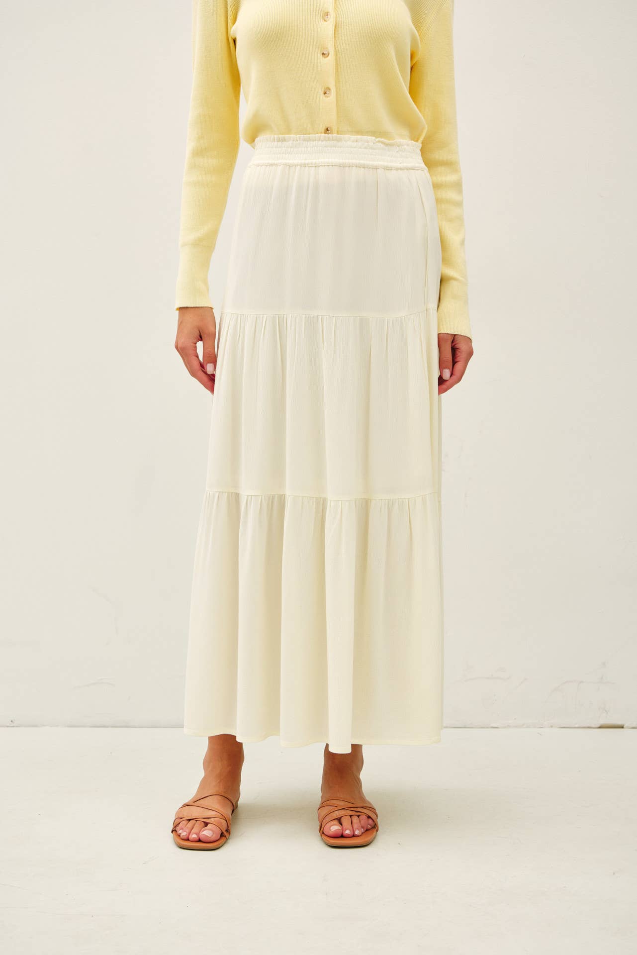 Smocked Waist Tiered Skirt