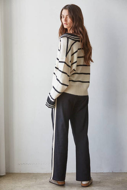 The Weekend Stripe Polo Sweater