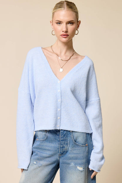 Soft V Neck Button Up Cardigan