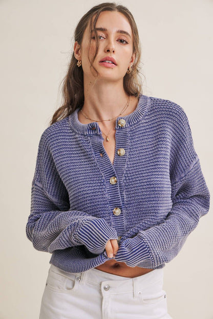 Mineral Waffle Cardigan