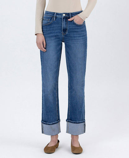 Classic Ankle Cuff High Rise Jean