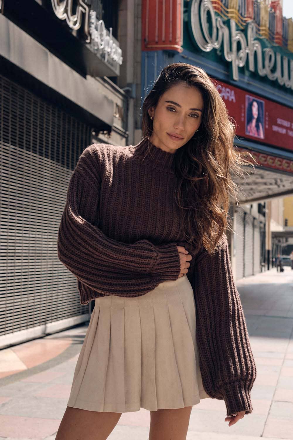 Essential Wide Sleeve Rib Knit Sweater