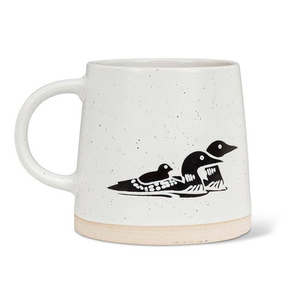Wide Base Mug with Loons-3.5"H(14oz)