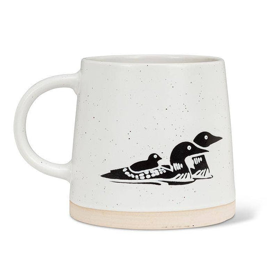Wide Base Mug with Loons-3.5"H(14oz)