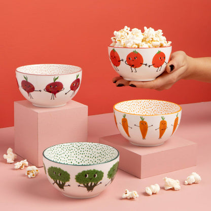 *Set of 4* Funny Food Bowls