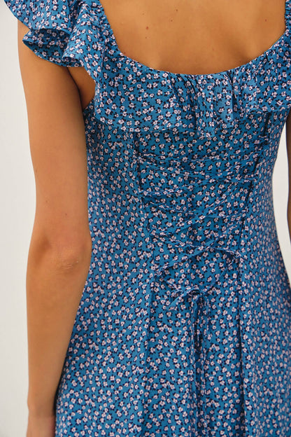 Ditsy Print Midi Dress