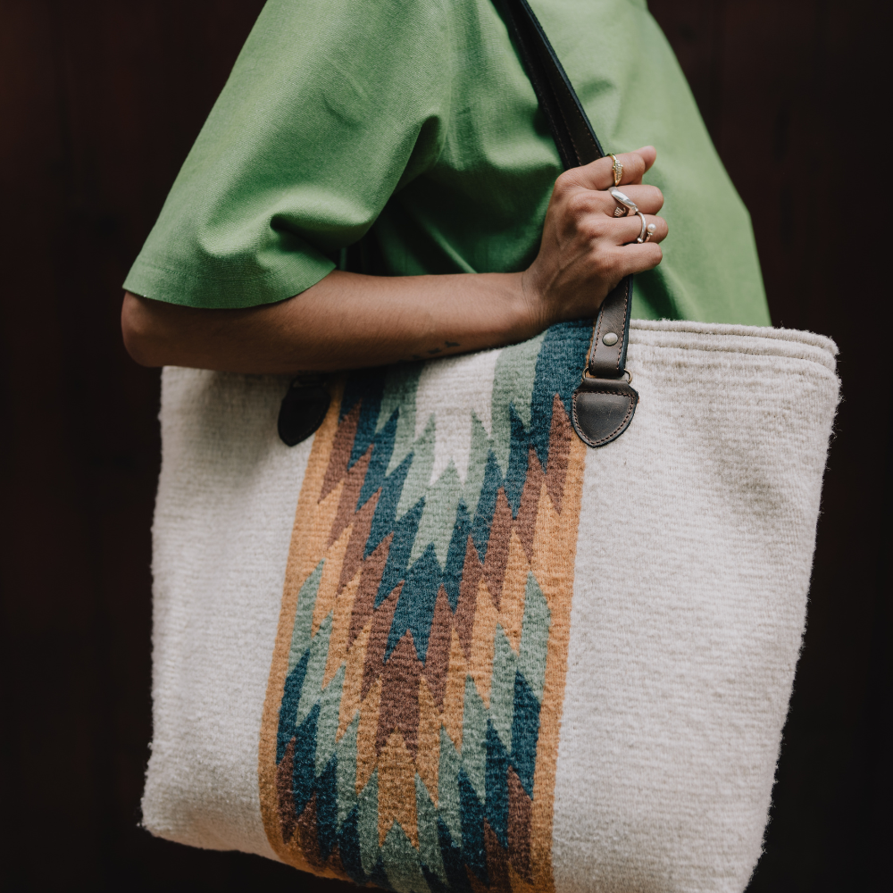 Equinox Zapotec Wool Tote–Handwoven in Oaxaca