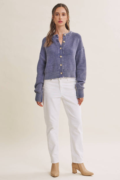 Mineral Waffle Cardigan