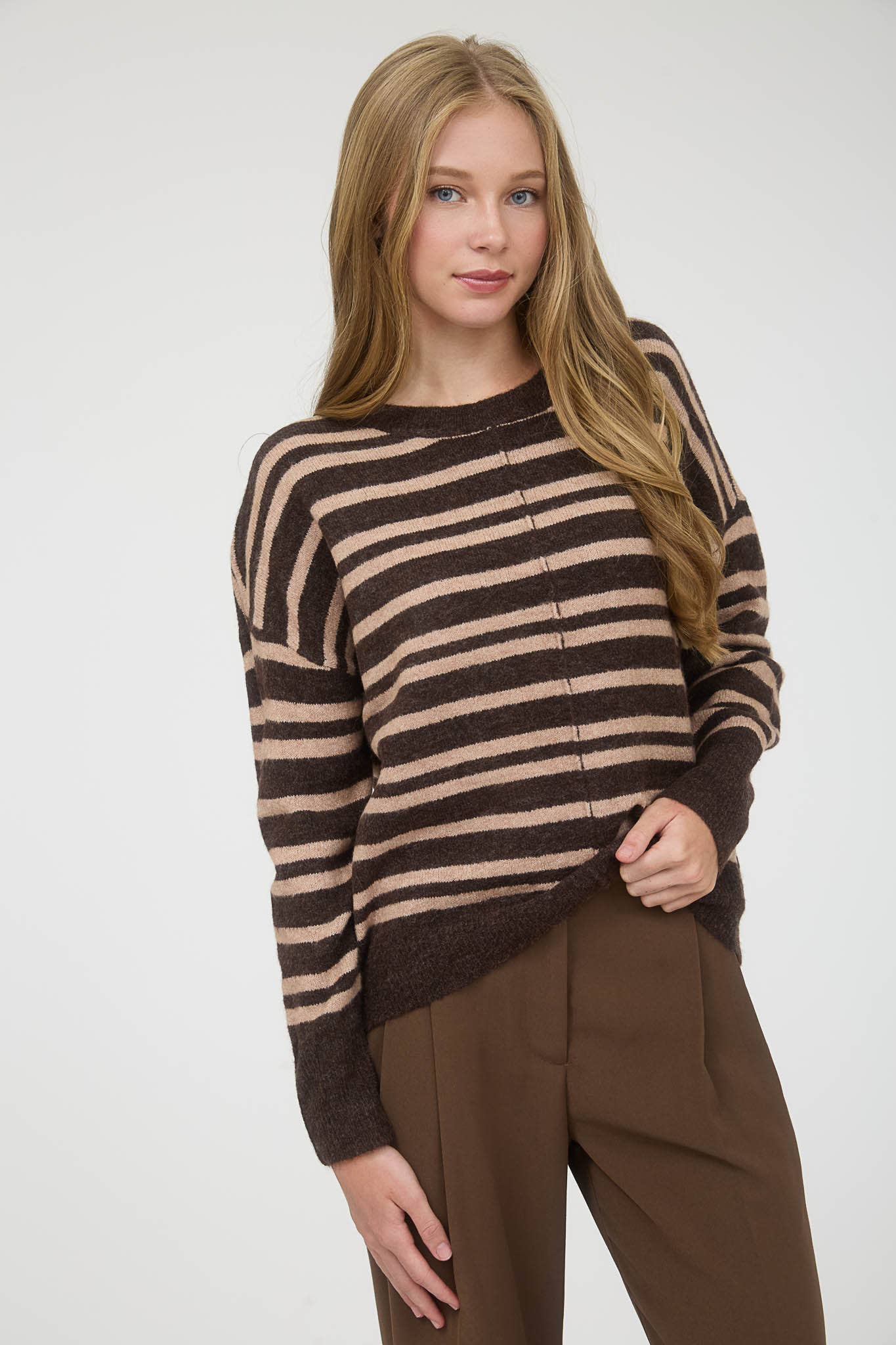 Stripe Front Seam Sweater