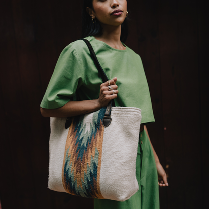 Equinox Zapotec Wool Tote–Handwoven in Oaxaca