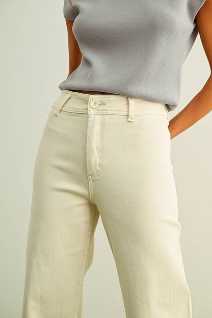 Stone Wide Leg Denim Pants