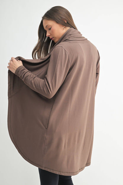 Fleece Lined Flowy Open Cardigan