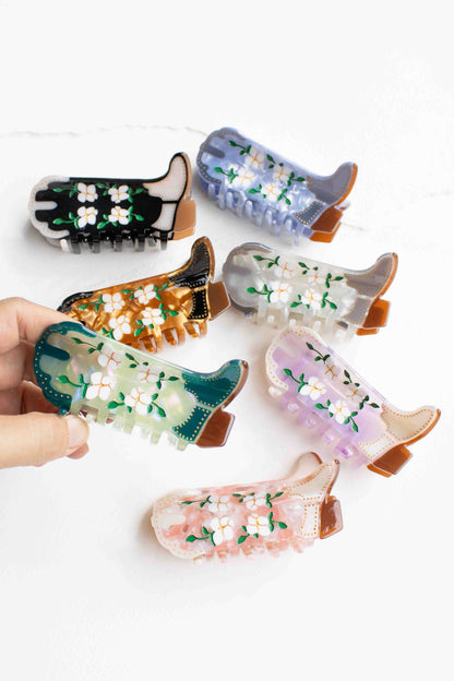 Magnolia Blossoms Western Boots Claw Clip