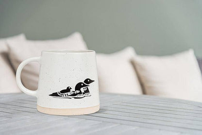 Wide Base Mug with Loons-3.5"H(14oz)