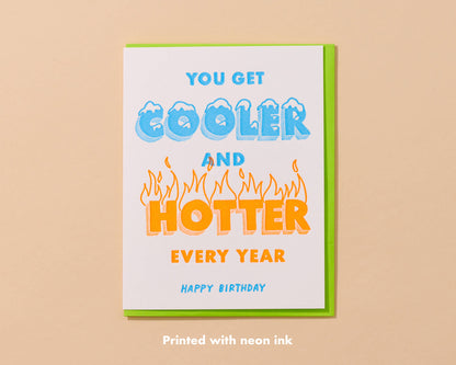 Letterpress Cooler & Hotter Vibrant Card
