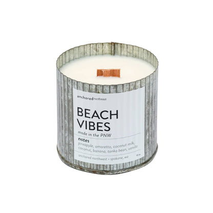Beach Vibes Wood Wick Rustic Farmhouse Soy Candle