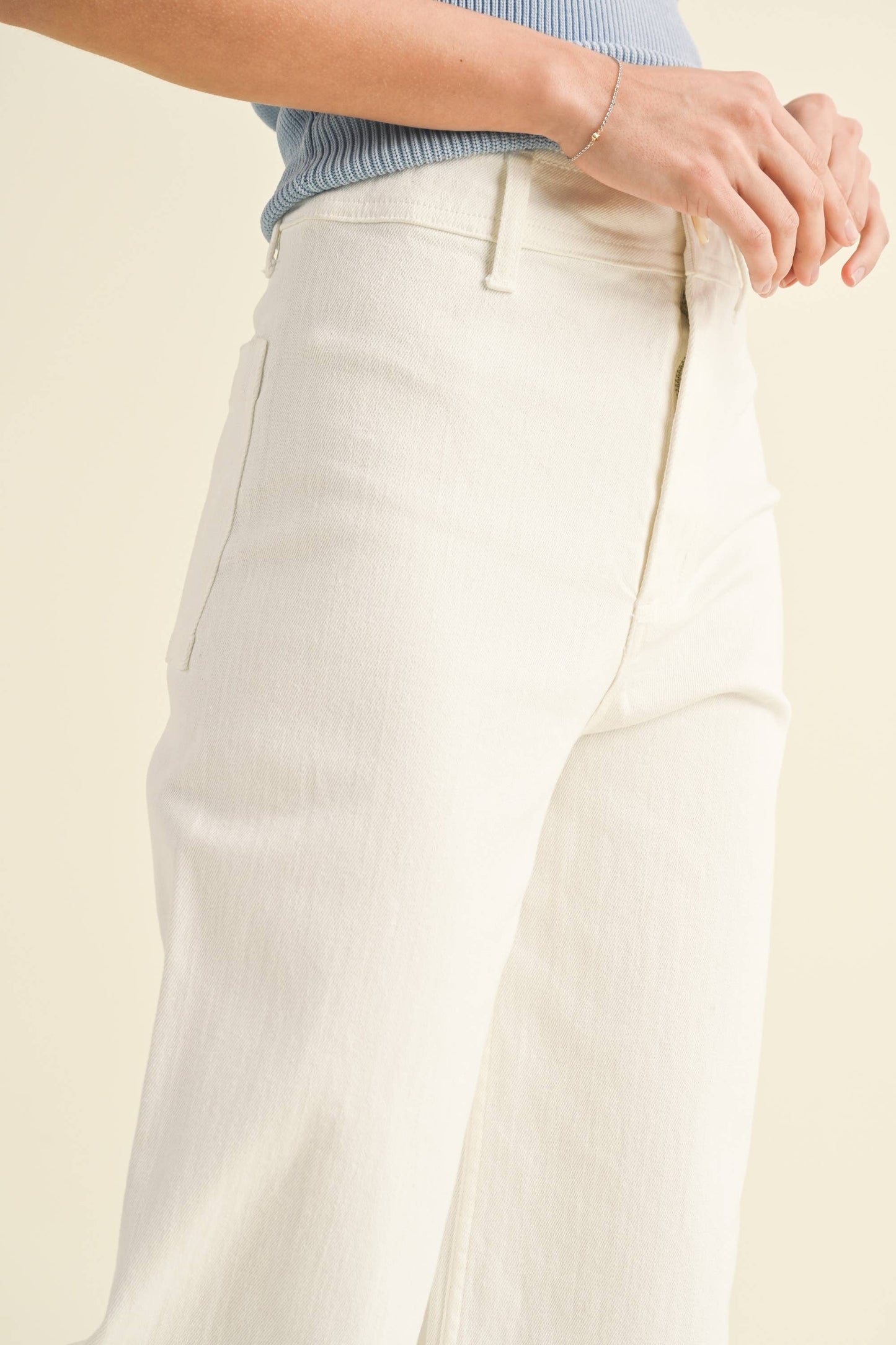 Stone Wide Leg Denim Pants