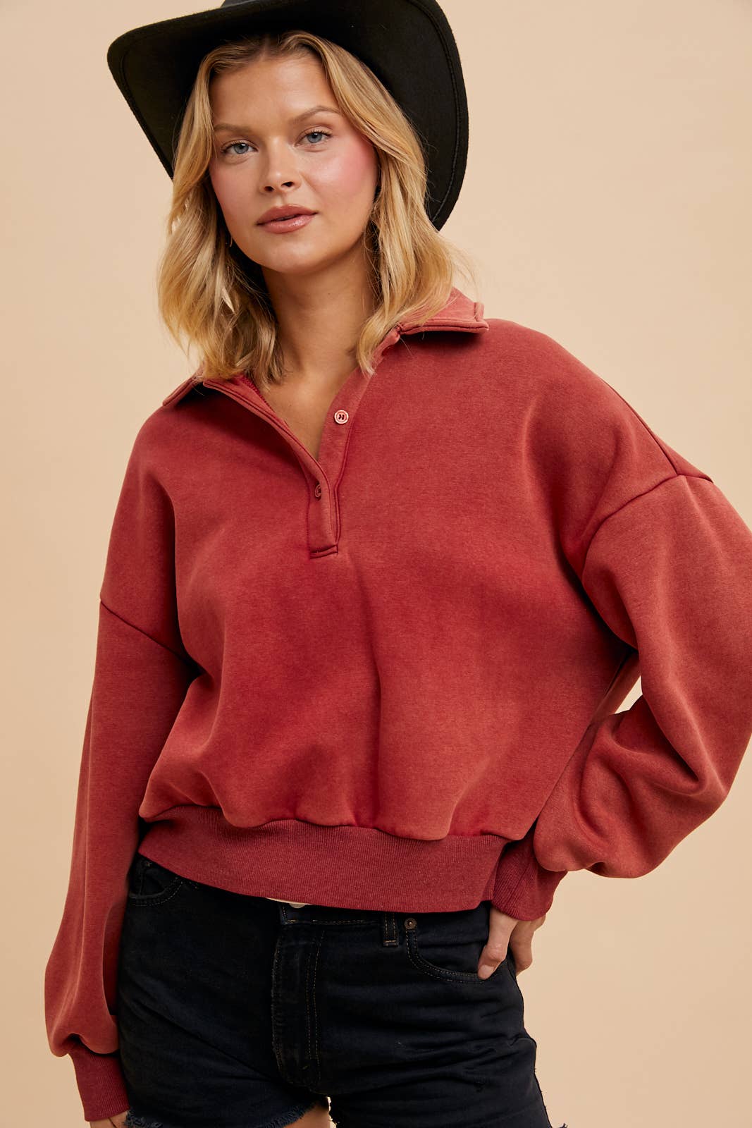 Cropped Polo Pullover