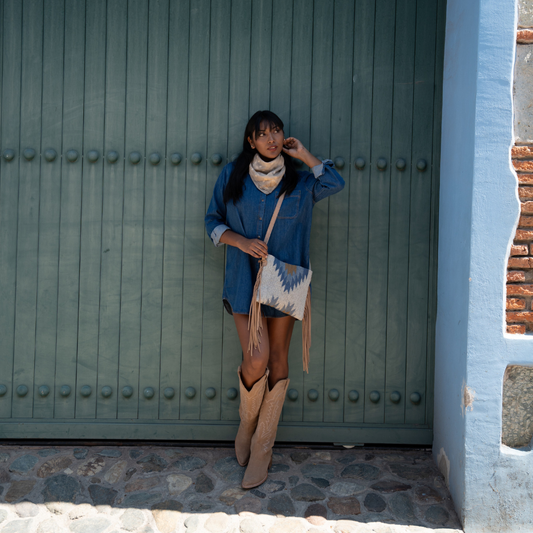 Vega Wool Fringe Crossbody–Handwoven Oaxaca