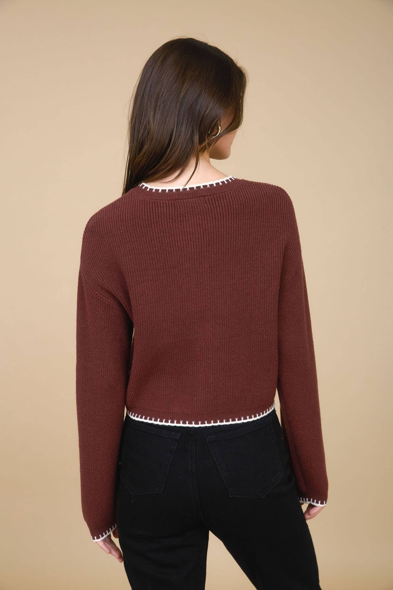 Contrast Stitch Cardi