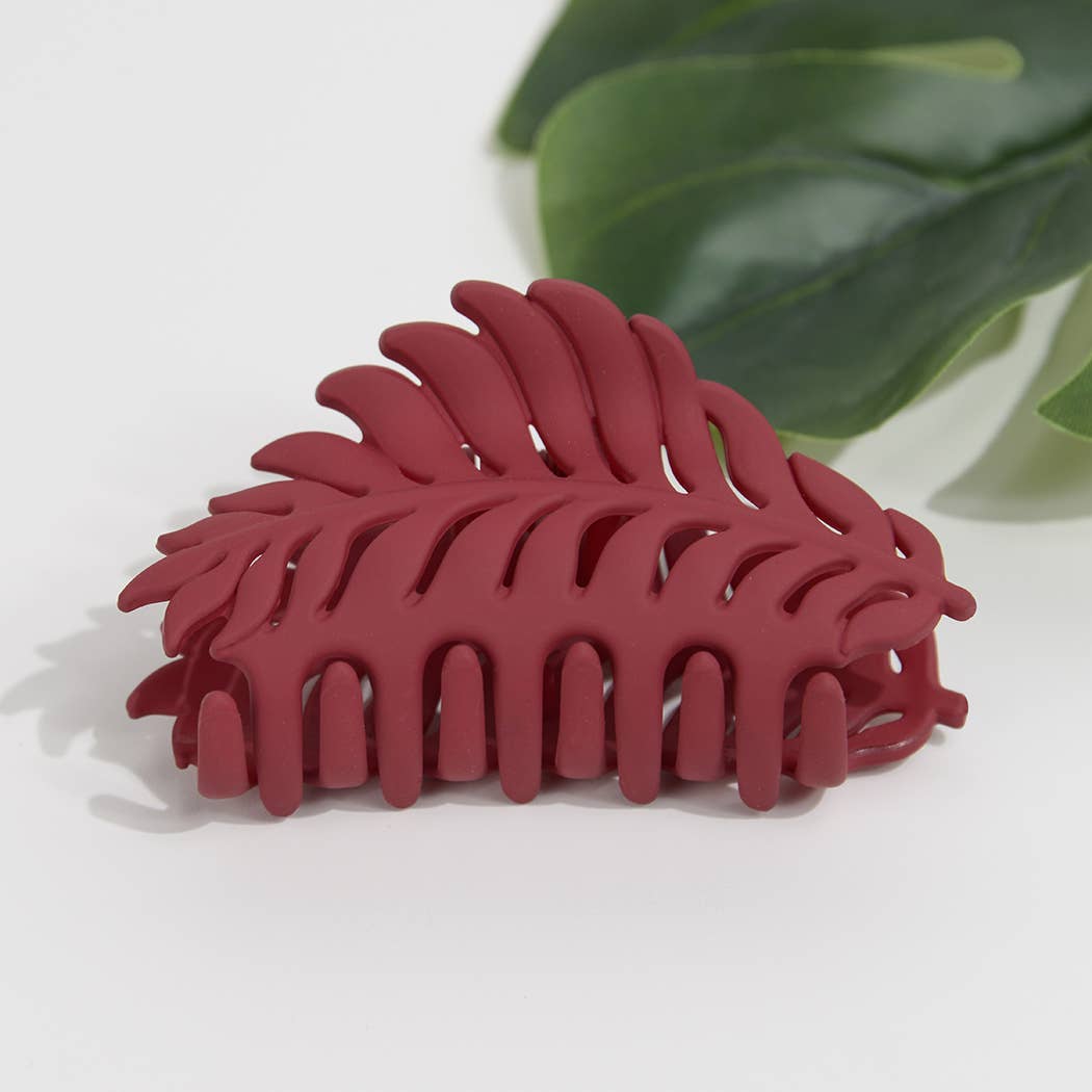 Matte Leaf Feather Hair Clip