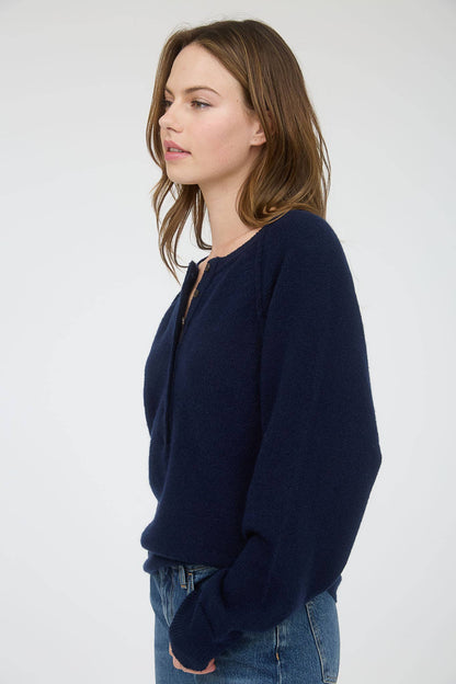 Laid-Back Henley Sweater