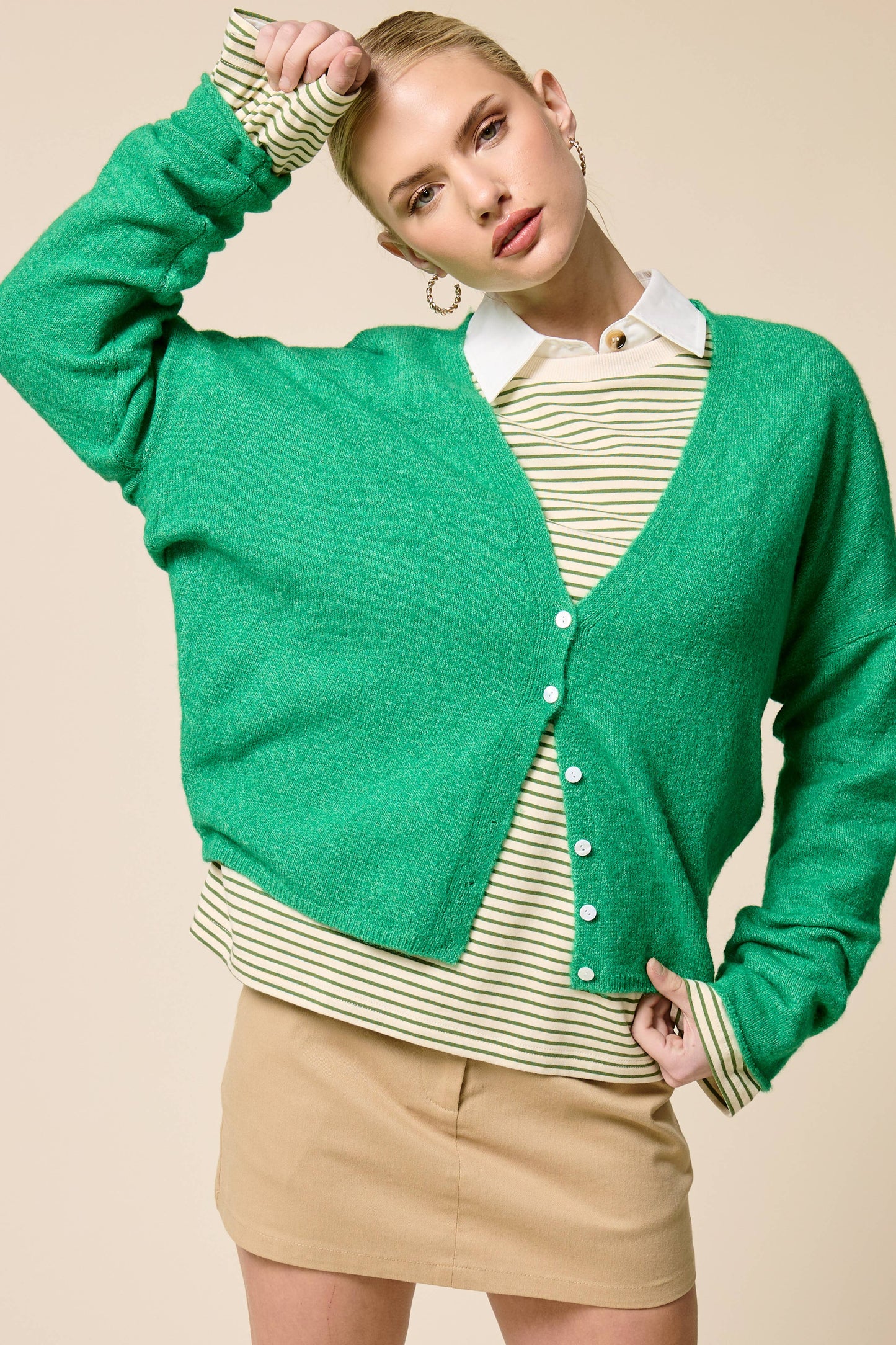 Soft V Neck Button Up Cardigan