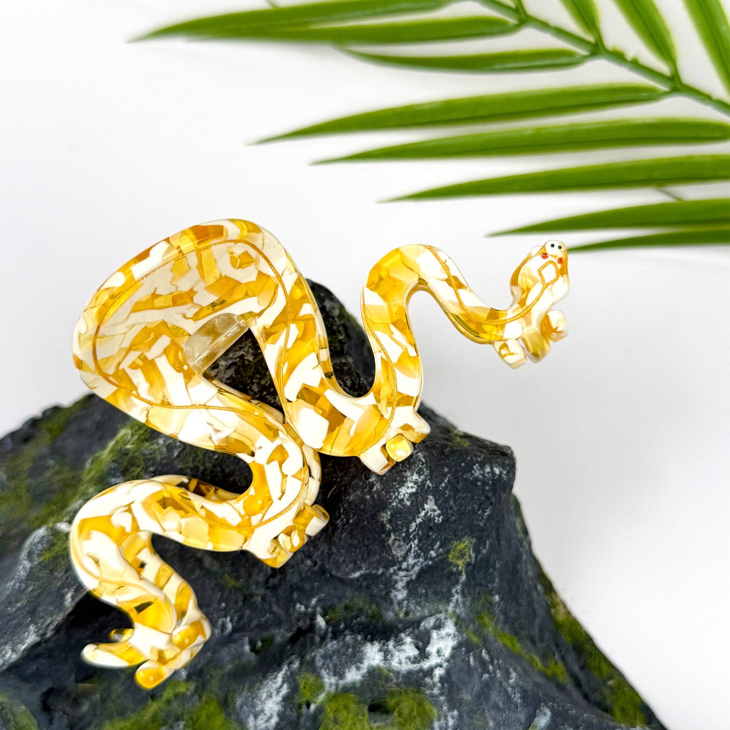 Yellow Python Hair Clip