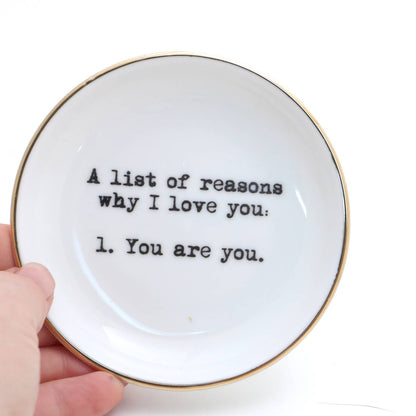 Reasons I Love You Ring Dish