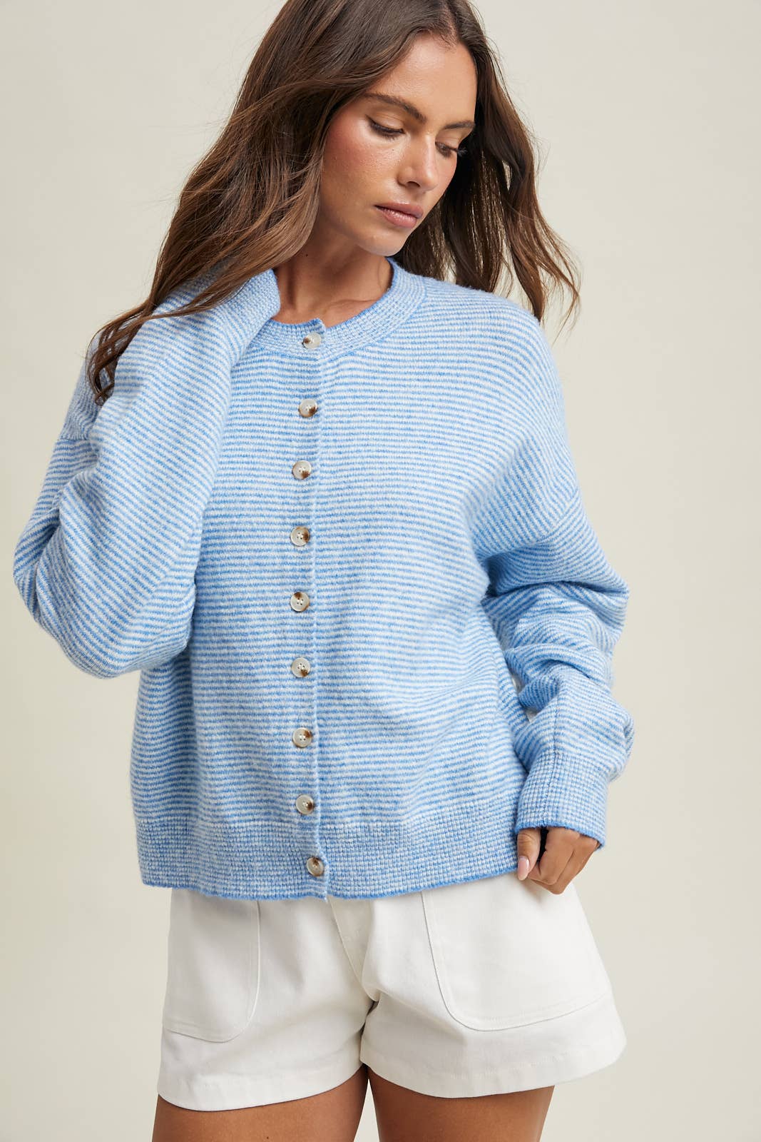 Sally Striped Button Up Sweater
