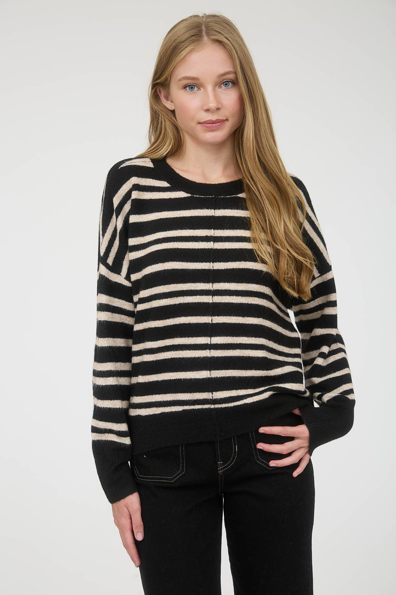 Stripe Front Seam Sweater