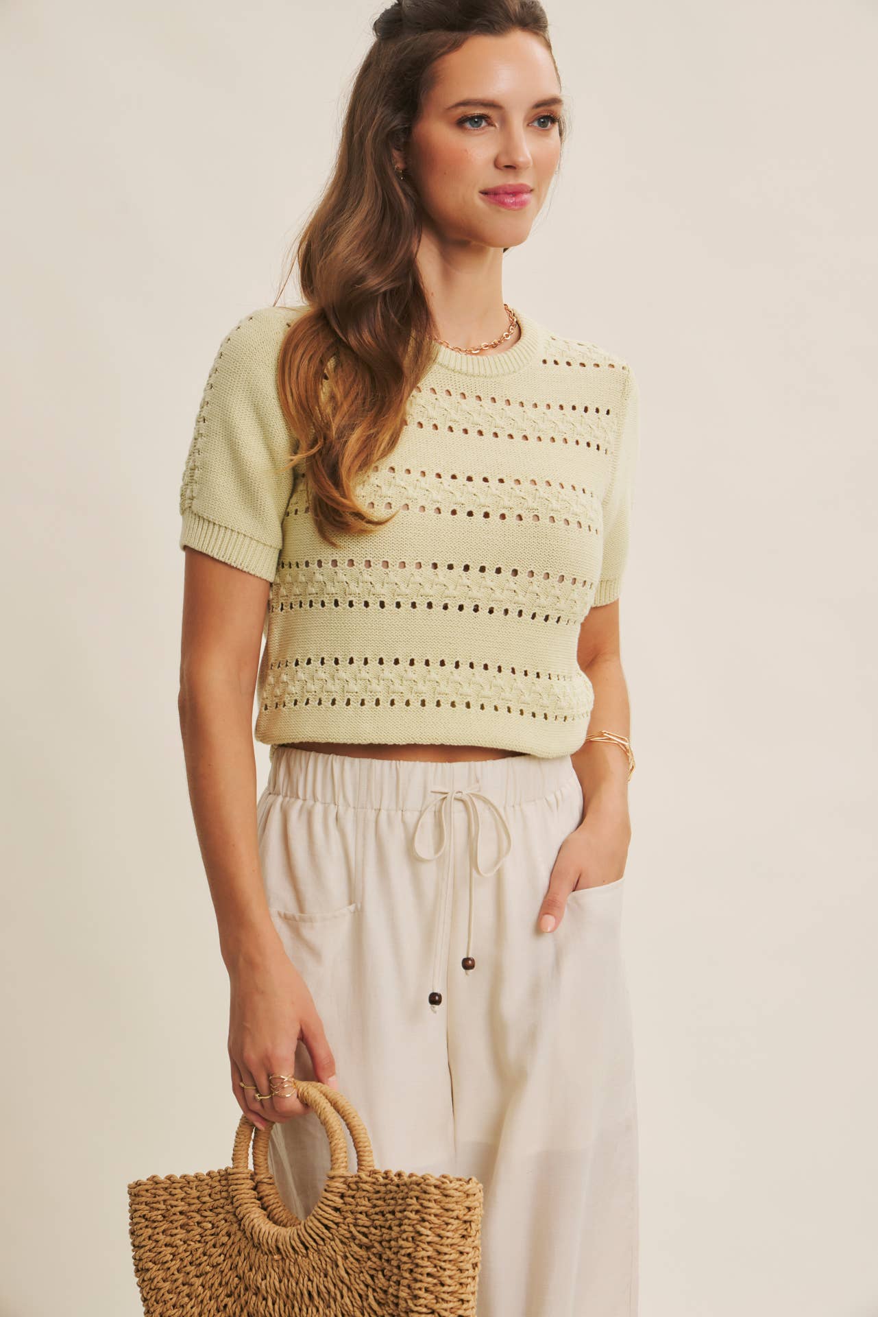 Vintage Breeze Pointelle Sweater