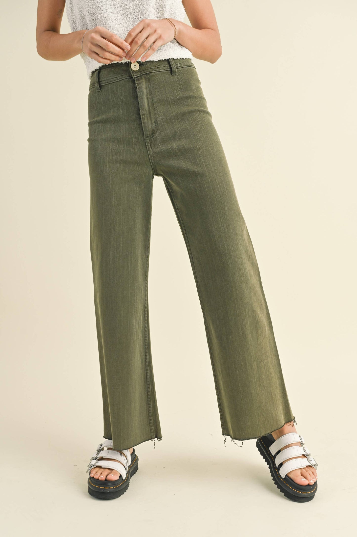 Stone Wide Leg Denim Pants