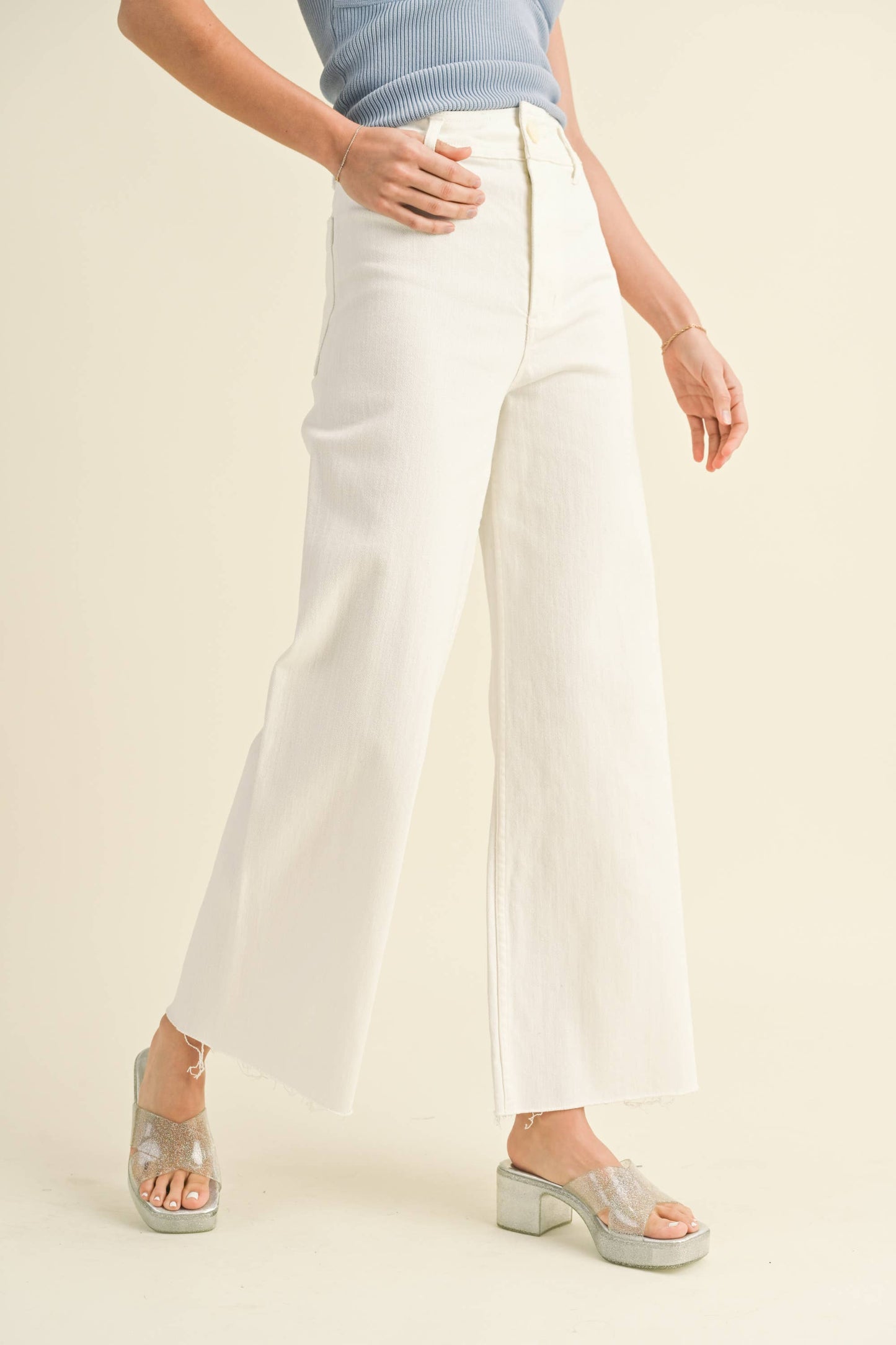 Stone Wide Leg Denim Pants