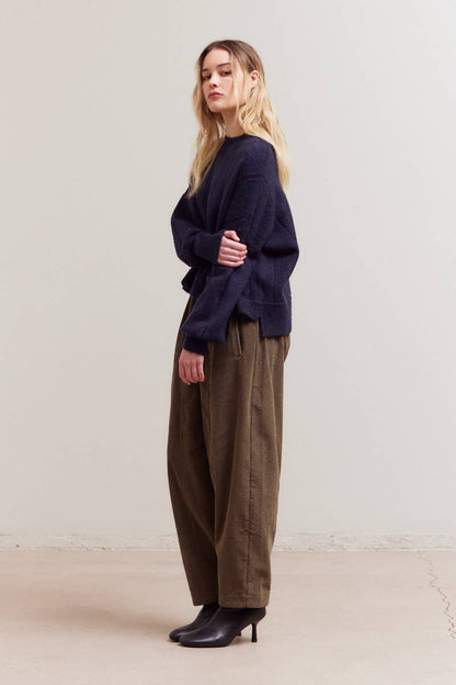 Textured Grid Knit Sweater