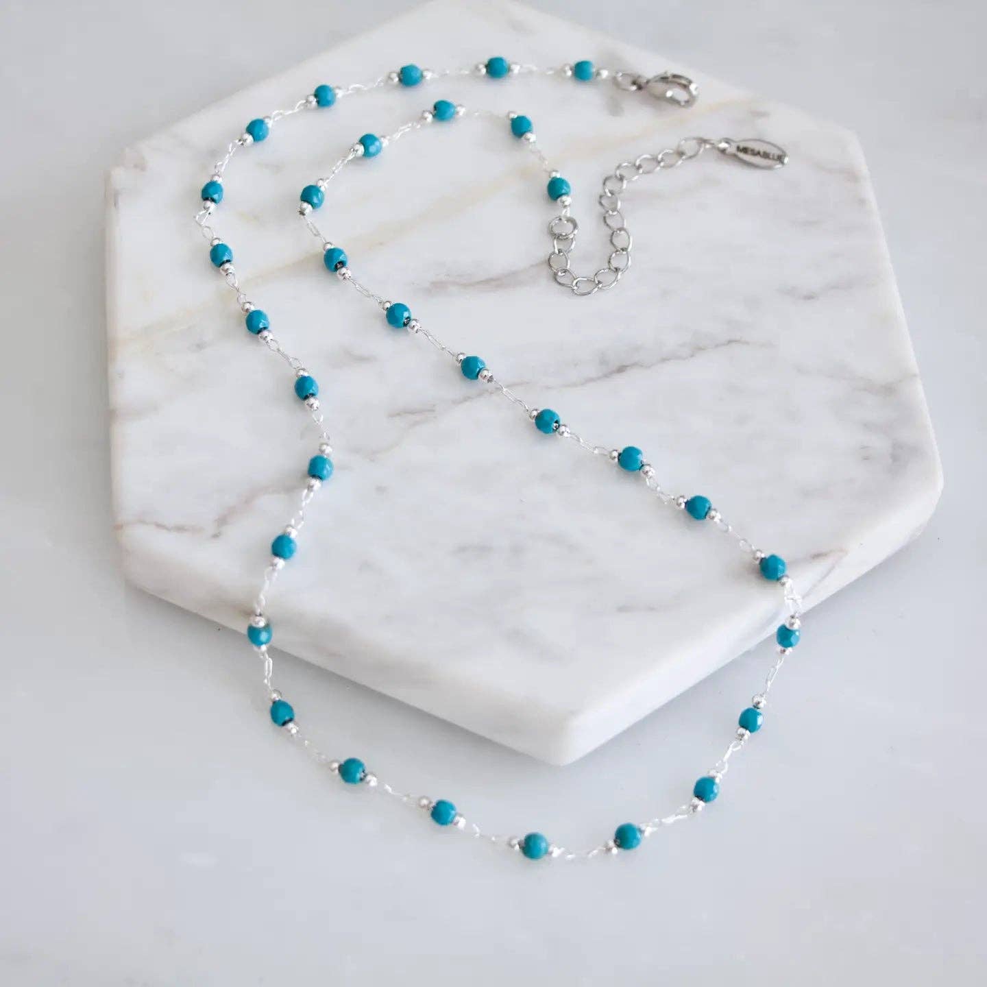 Faceted Turquoise Choker Necklace