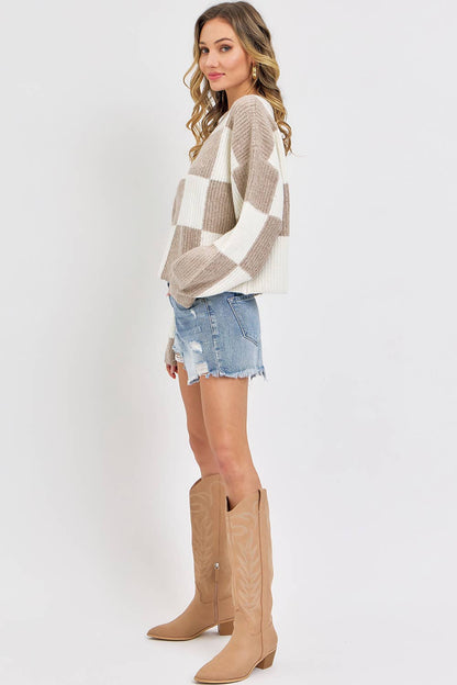Cozy Grid Sweater