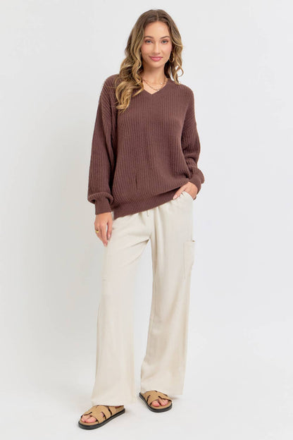 EVERYDAY CASUAL  SWEATER: Brown / Contemporary / S