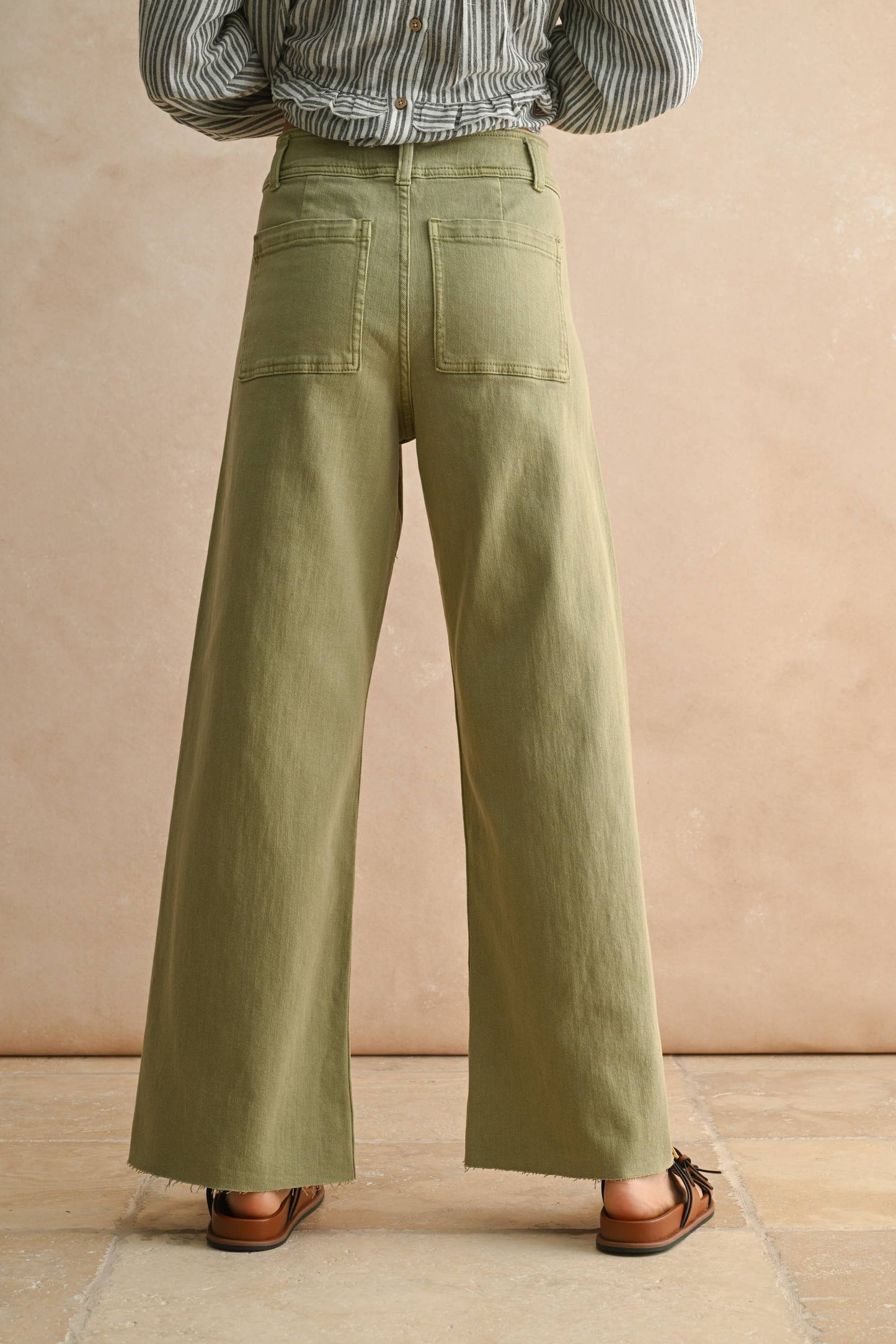 Stone Wide Leg Denim Pants