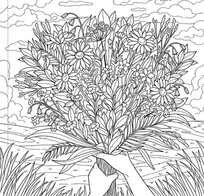 Wildflowers Adult Coloring Book,Wildflowers Adult Coloring Book
