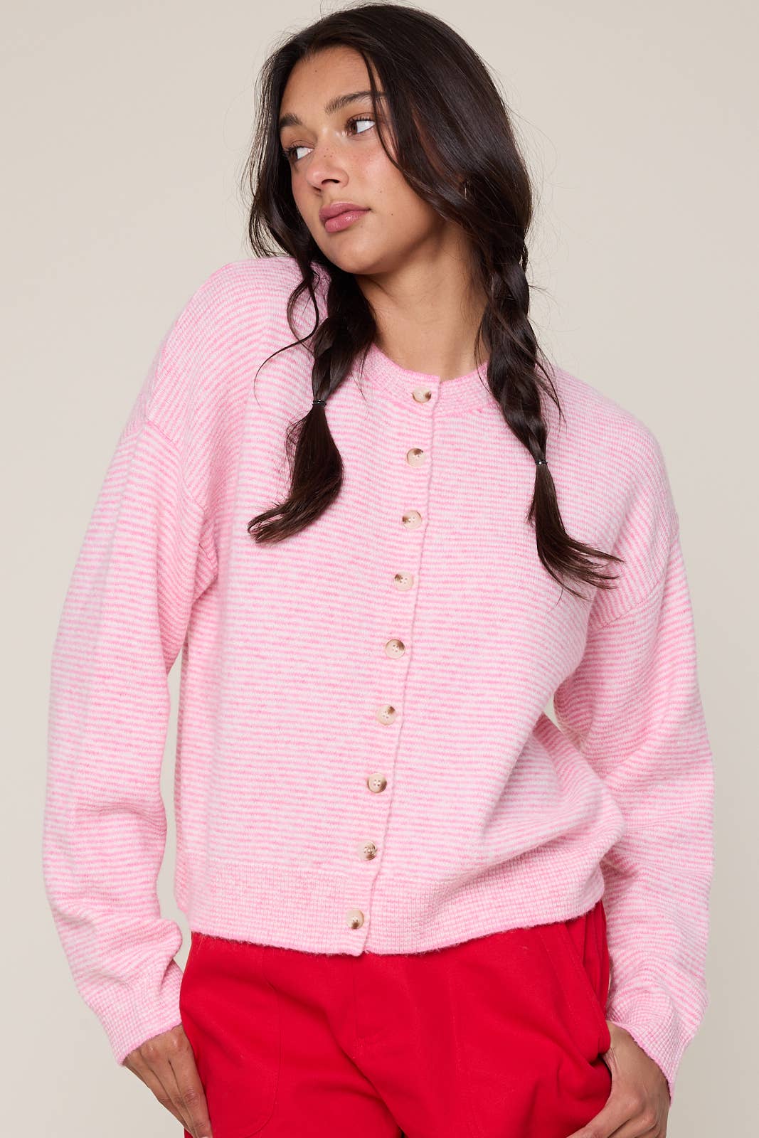 Sally Striped Button Up Sweater
