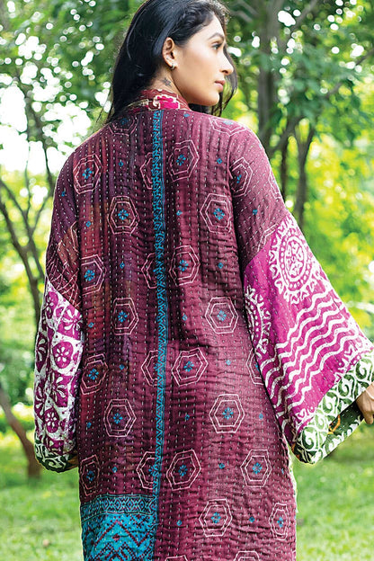 Kantha Kimono Quilted Cotton Robe