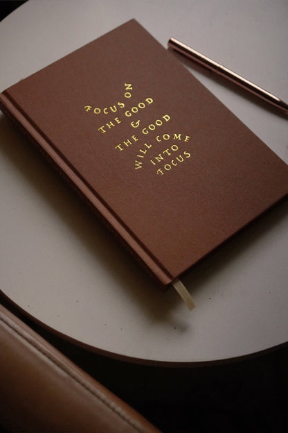 'Focus On The Good' Linen Bound Journal