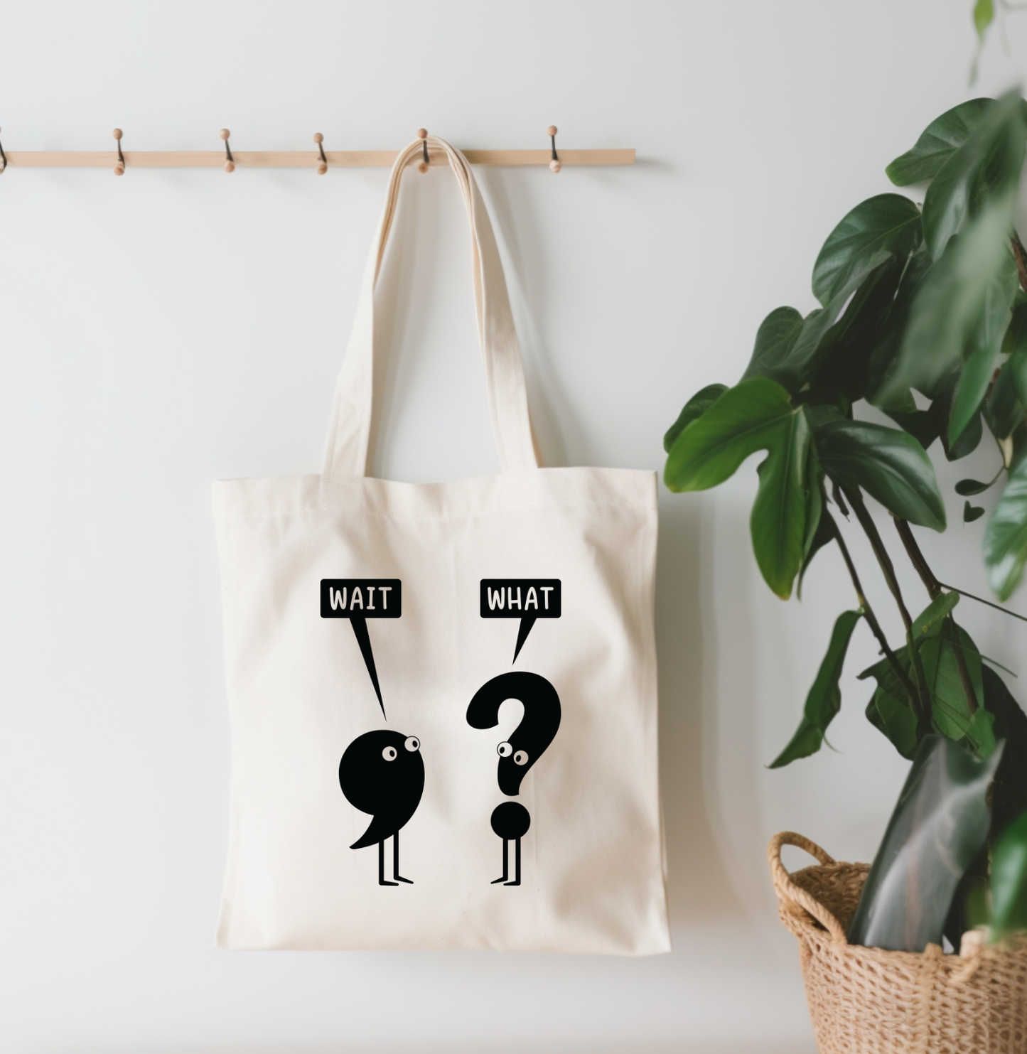 Wait, What? Small Canvas Tote Bag