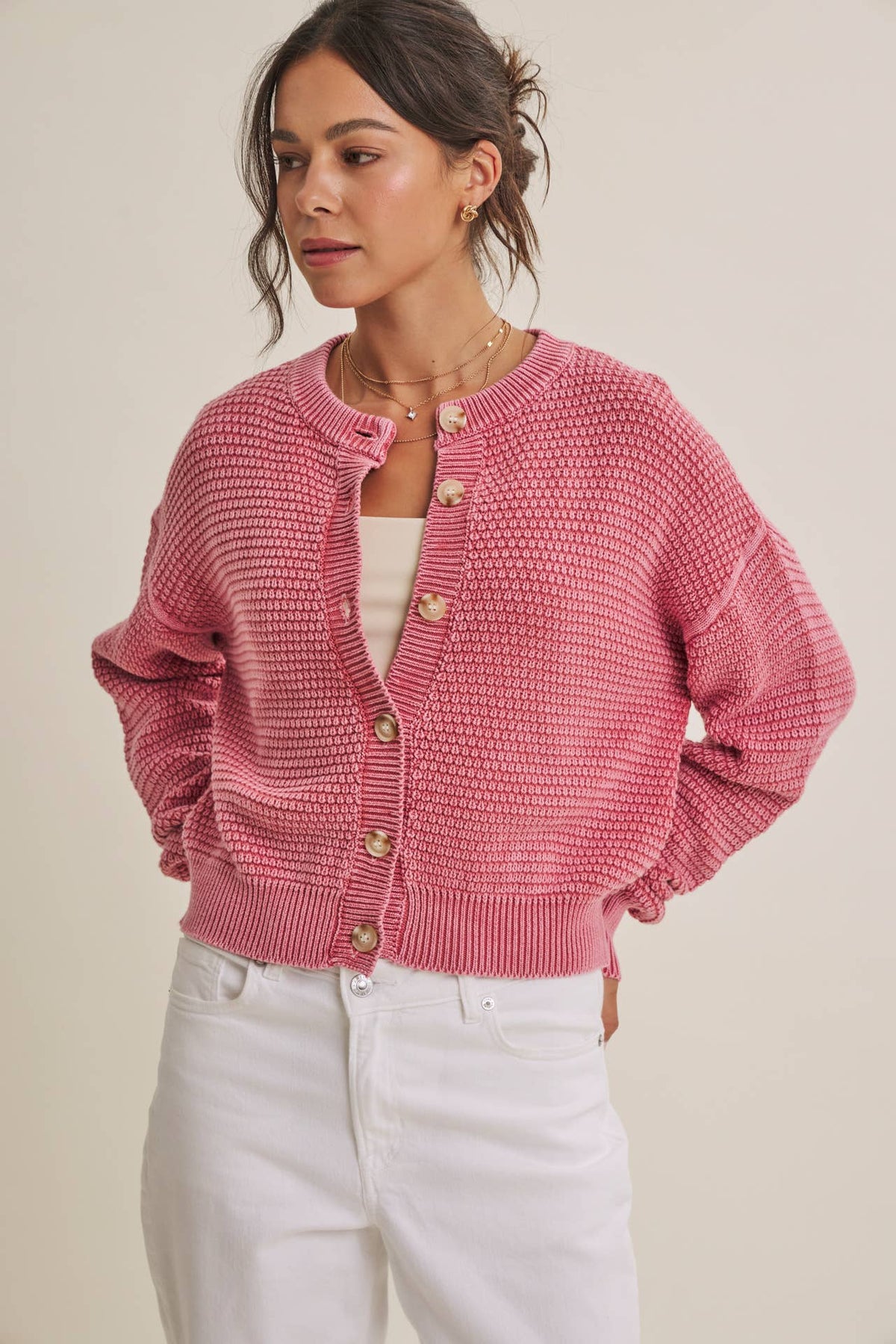 Mineral Waffle Cardigan