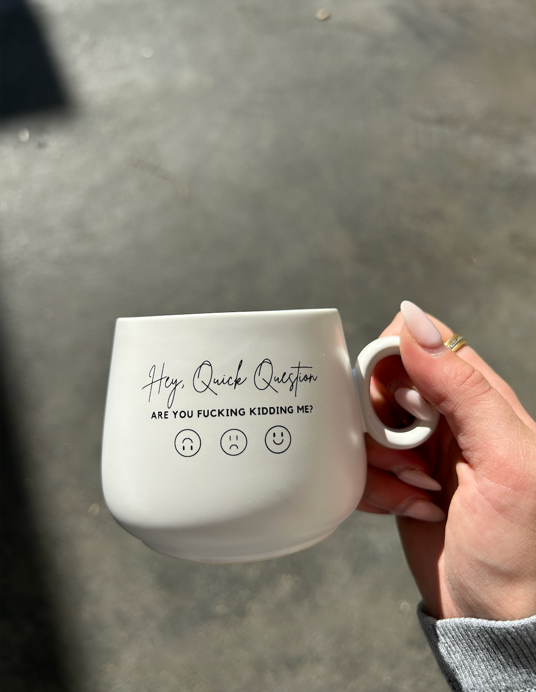 Hey Quick Question Cappuccino Mug