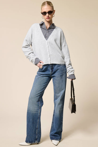 Soft V Neck Button Up Cardigan